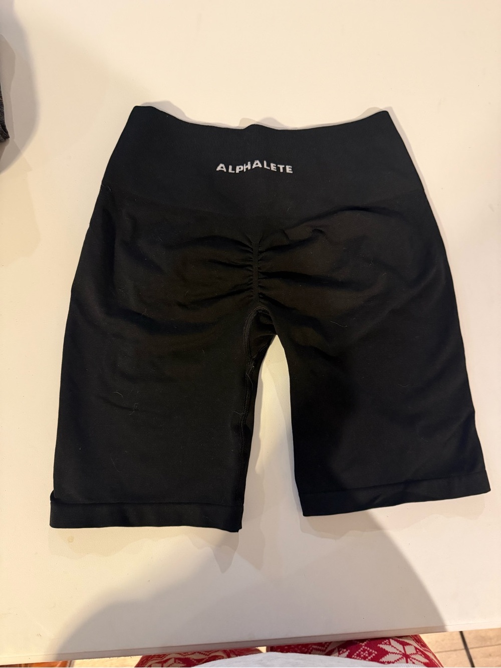 Alphalete Black Scrunch-Back High Waist Bike Shorts
